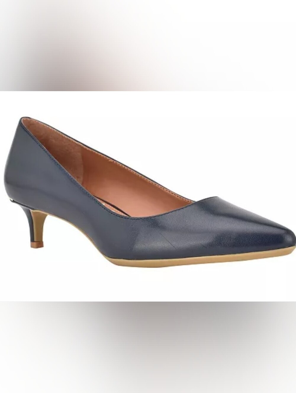 Calvin Klein Gabrianna Size 5.5 Classic Navy Pointed-Toe Kitten Heel Pumps